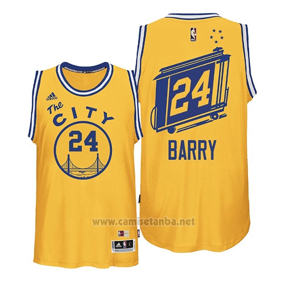 Camiseta Golden State Warriors Rick Barry #24 Hardwood Classics Amarillo